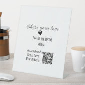 Deel de love scan QR-code en voeg sociale details  Reclamebord Met Voetstuk (Insitu)