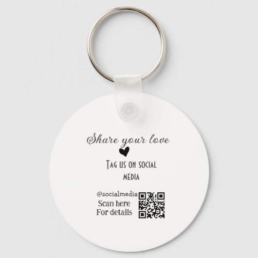 Deel de love scan QR-code en voeg sociale details  Sleutelhanger (Voorkant)