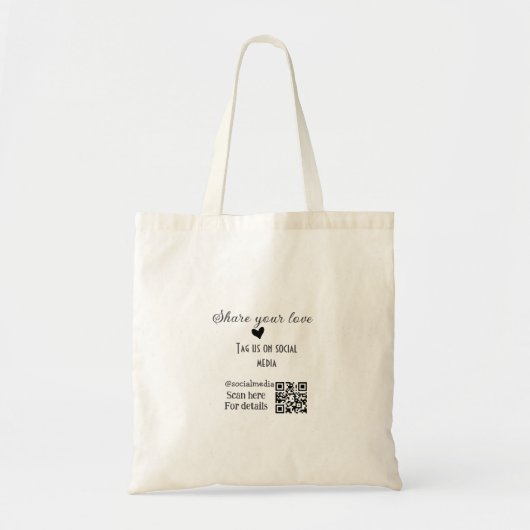 Deel de love scan QR-code en voeg sociale details  Tote Bag (Voorkant)