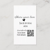 Deel de love scan QR-code en voeg sociale details  Visitekaartje (Achterkant)