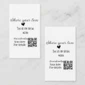 Deel de love scan QR-code en voeg sociale details  Visitekaartje (Voorkant / Achterkant)