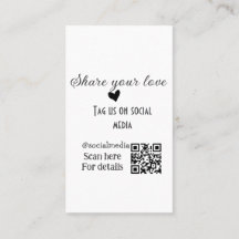 Deel de love scan QR-code en voeg sociale details 