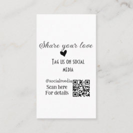 Deel de love scan QR-code en voeg sociale details  Visitekaartje
