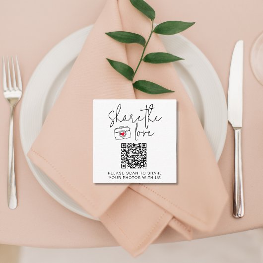 Deel de Love Scan QR Code Trouwtafel Informatiekaartje