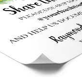 Deel de Love Social Media Wedding Sunflower Sign Poster (Hoek)