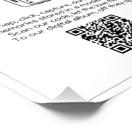 Deel de Love Wedding Photo QR Code Poster (Hoek)