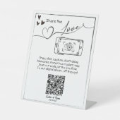 Deel de Love Wedding Photo QR Code Poster Reclamebord Met Voetstuk (Voorkant)