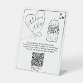 Deel de Love Wishing Well QR Code Sign Reclamebord Met Voetstuk (Voorkant)
