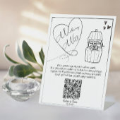 Deel de Love Wishing Well QR Code Sign Reclamebord Met Voetstuk