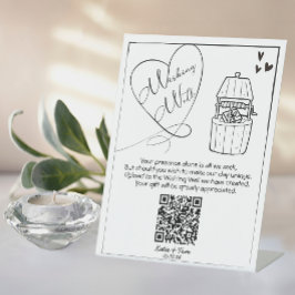 Deel de Love Wishing Well QR Code Sign Reclamebord Met Voetstuk