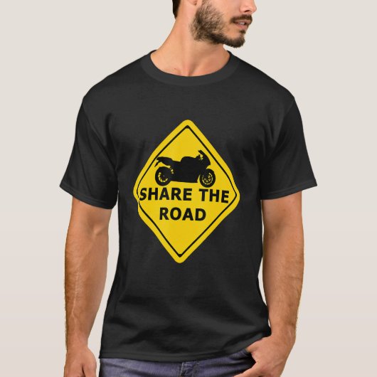 Deel de motorfiets 2 van de wegwijzer t-shirt (Voorkant)