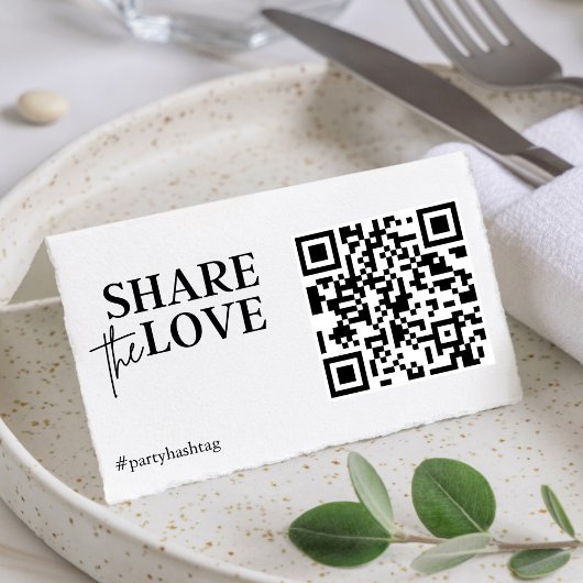Deel de QR-code van de Liefde Wedde Foto's Kaart