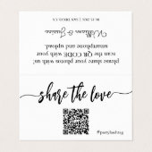 Deel de QR-code van de Liefde Wedde Foto's Visitekaartje (Buitenkant ongevouwen)