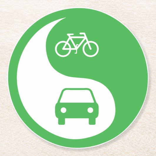 Deel de Road Yin Yang Ronde Kartonnen Onderzetter (Voorkant)