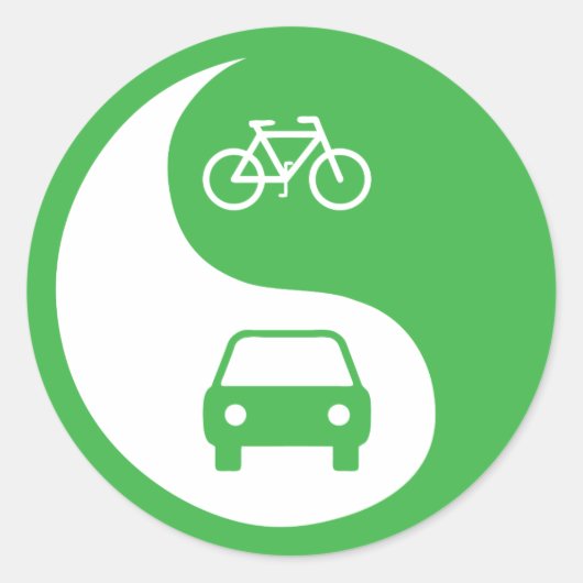 Deel de Road Yin Yang Ronde Sticker (Voorkant)