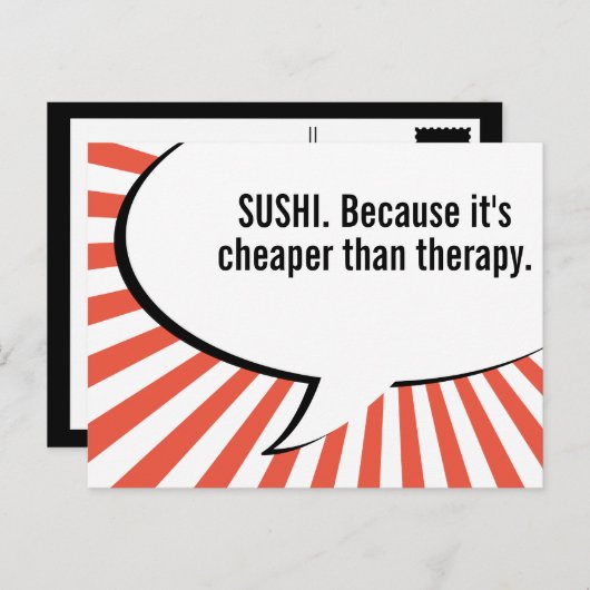 Deel de sushi briefkaart (Voorkant / Achterkant)