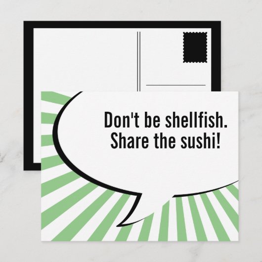 Deel de sushi briefkaart (Voorkant / Achterkant)