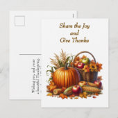 Deel de vreugde Geef dank Kerstfeest Feestdagenkaart (Voorkant / Achterkant)