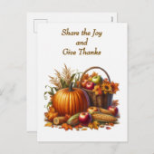 Deel de vreugde, geef dank vakantie feestdagenkaart (Voorkant / Achterkant)