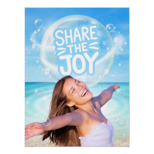 Deel de vreugde Inspirerende strandposter Perfect Poster (Voorkant)