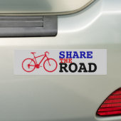 deel de weg ~ biking bumpersticker (Op auto)