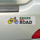 Deel de weg ~ fiets / fiets bumpersticker (Op auto)