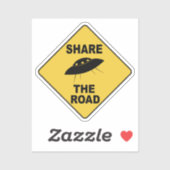 Deel de weg grappig UFO teken Sticker (Vel)