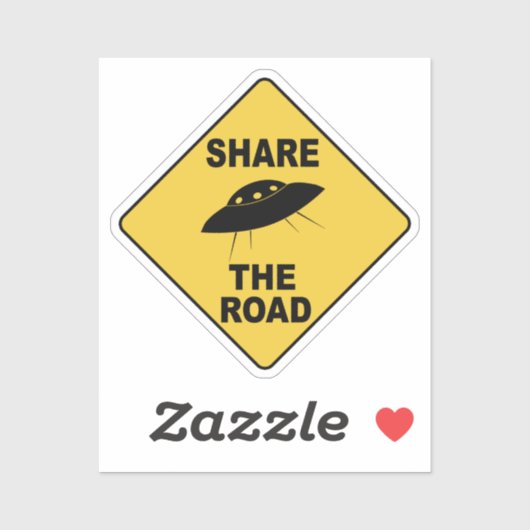 Deel de weg grappig UFO teken Sticker (Vel)