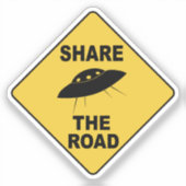 Deel de weg grappig UFO teken Sticker (Voorkant)