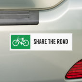 Deel de weg met fietsen bumpersticker (Op auto)