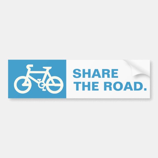 Deel de weg met fietsen Bumperstickers (Voorkant)