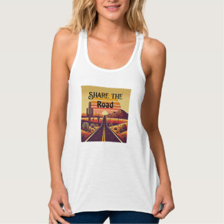 Deel de weg Retro Design voor Runners Tanktop