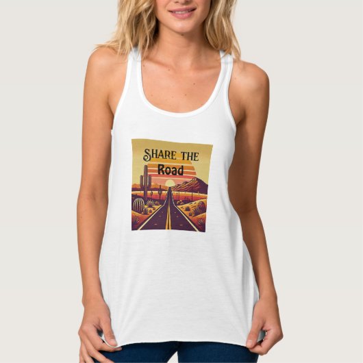 Deel de weg Retro Design voor Runners Tanktop (Voorkant)