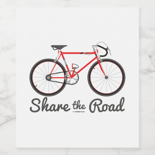 Deel de weg wijn etiket (Enkel label)