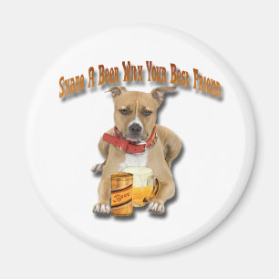 Deel een bier met American Staffordshire Terrier Magneet