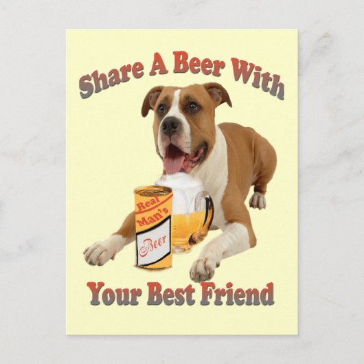 Deel een bier met Boxer Briefkaart (Voorkant)