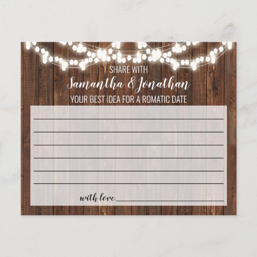 Deel een Datum Idee Rustic Vrijgezellenfeest Card Flyer (Voorkant)
