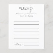 Deel een geheugen begrafenisdienst aanwezigheid (Voorkant)