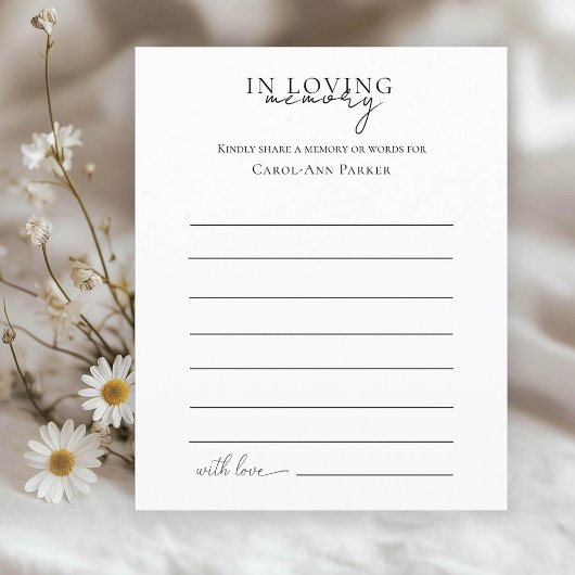 Deel een geheugen begrafenisdienst aanwezigheid