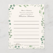 Deel een geheugen begrafenisdienst aanwezigheid (Achterkant)