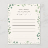 Deel een geheugen begrafenisdienst aanwezigheid (Voorkant)