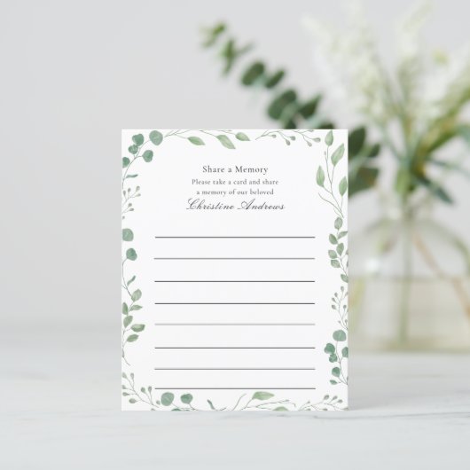 Deel een geheugen begrafenisdienst aanwezigheid (Staand voorkant)