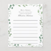 Deel een geheugen begrafenisdienst aanwezigheid (Voorkant)