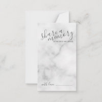'Deel een geheugen' Elegant Marble Script Wedding