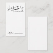 'Deel een Geheugen' Moderne Manuscript Weddenschap Advieskaart (Voorkant / Achterkant)