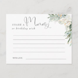 Deel een Geheugen of Verjaardagswens Goud en groen Briefkaart