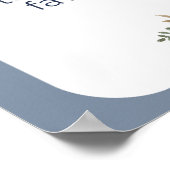 Deel een geheugenblauw bloemontwerp voor begrafeni poster (Hoek)