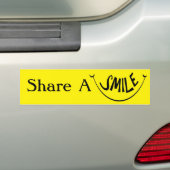 Deel een glimlach bumpersticker (Op auto)