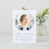 Deel een herinnering Blauwe Bloemen Viering van he Informatiekaartje (Staand voorkant)