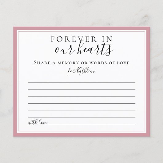 Deel een herinnering Eenvoudige rouwkaarten (Voorkant)